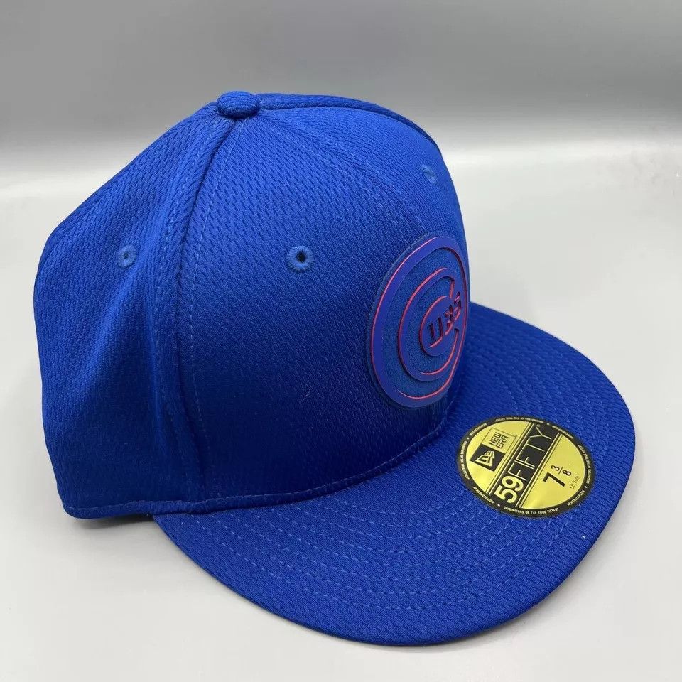 New Era Chicago Cubs Hat Men 7 3/8 Blue Fitted Cap New Size ONE SIZE - 3 Thumbnail