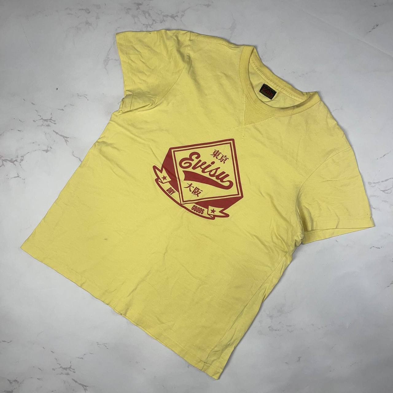 Evisu Evisu Japanese Vintage T-shirt Big Logo Yellow Size XL Tee Size US XL / EU 56 / 4 - 2 Thumbnail