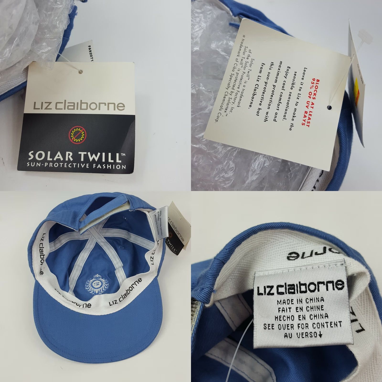 Liz Claiborne VINTAGE Liz Claiborne Snapback Hat Baseball Cap 90s Blue Twill Cotton Adjustable Men Size ONE SIZE - 8 Thumbnail