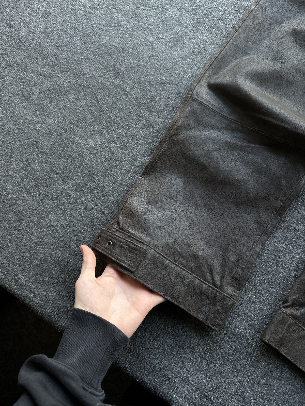 Leather 🚨Vintage leather pants motorcycles dark brown LUXURY Y2K Size 29" - 3 Thumbnail