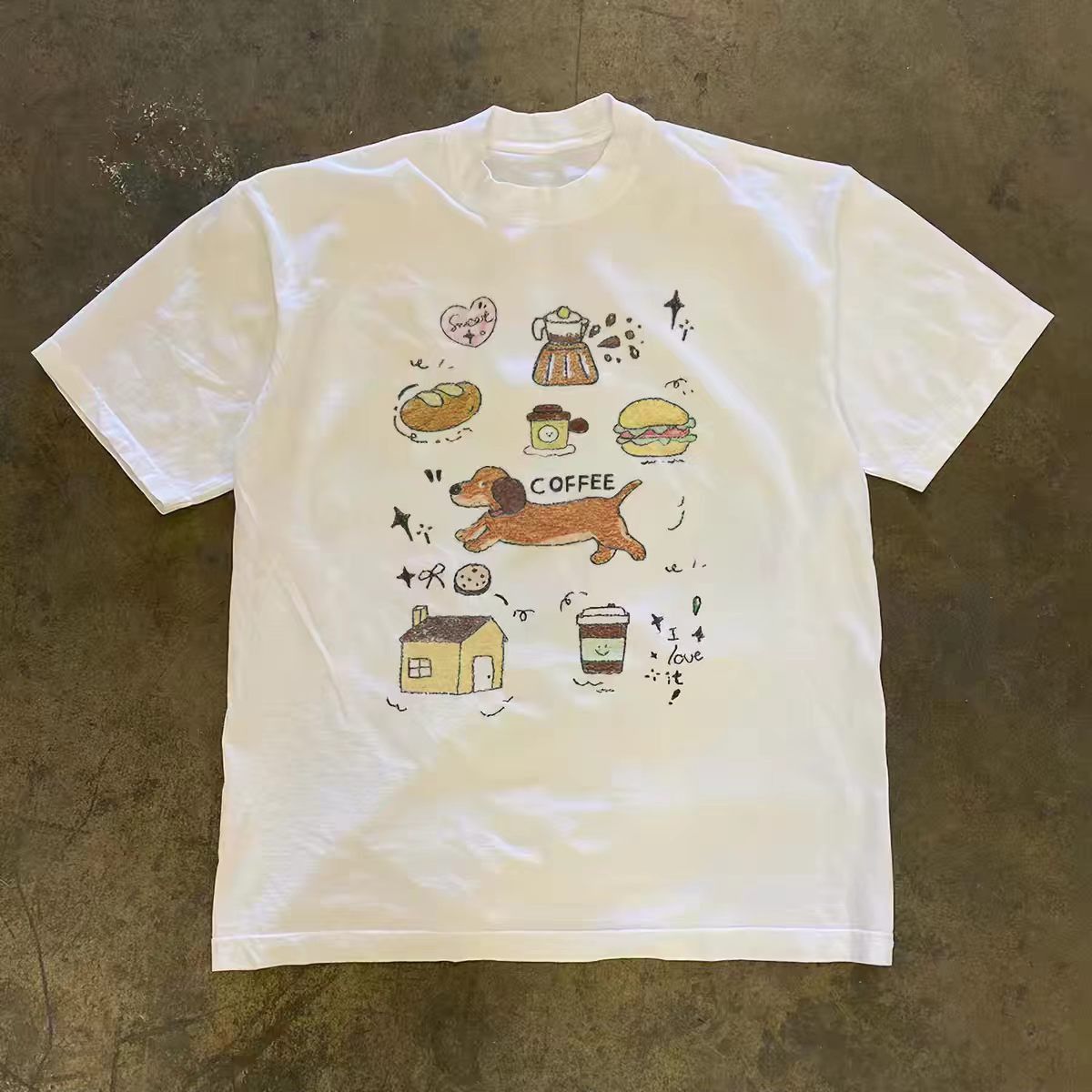 Japanese Brand White retro cartoon dachshund print t-shirt Size US M / EU 48-50 / 2 - 1 Thumbnail