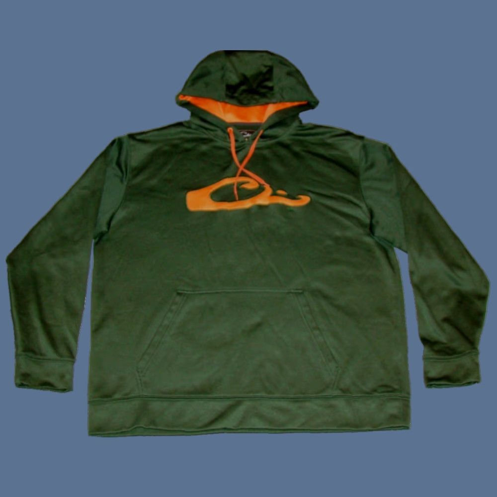 Vintage VINTAGE Drake Mens Large Hoodie Green Orange Hunting Kangaroo Pocket Pullover Hooded Long Sleeve Size US L / EU 52-54 / 3 - 1 Thumbnail