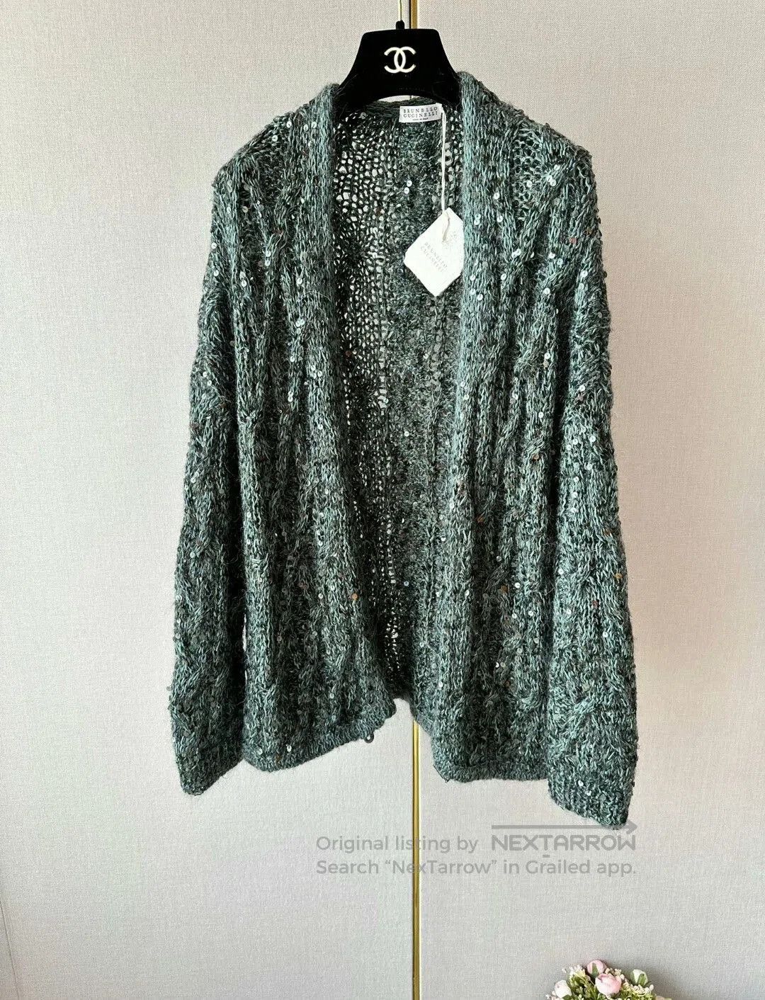 Brunello Cucinelli BC Sequin Knit Coat. Size M / US 6-8 / IT 42-44 - 1 Thumbnail