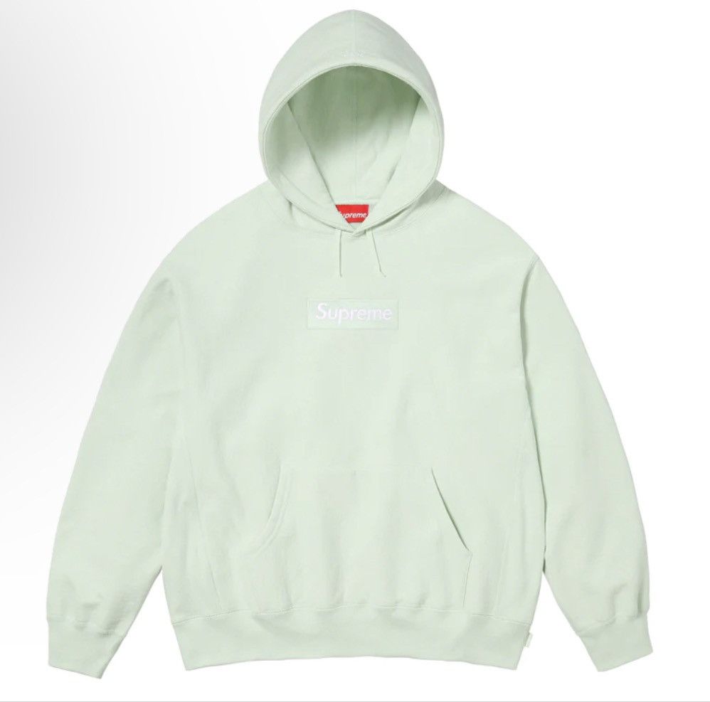 image of Supreme Box Logo Hooded Sweatshirt Light Green Size Medium, Men's