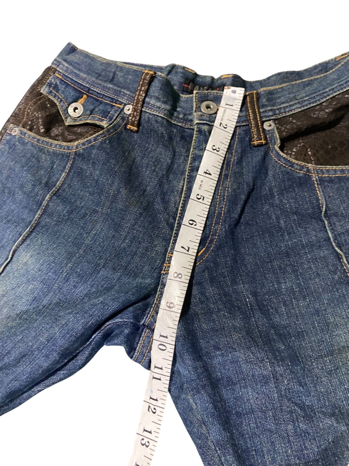 Morgan Homme Morgan Homme Denim Jeans snake Leather Biker Flare Bootcut Size US 32 / EU 48 - 15 Thumbnail