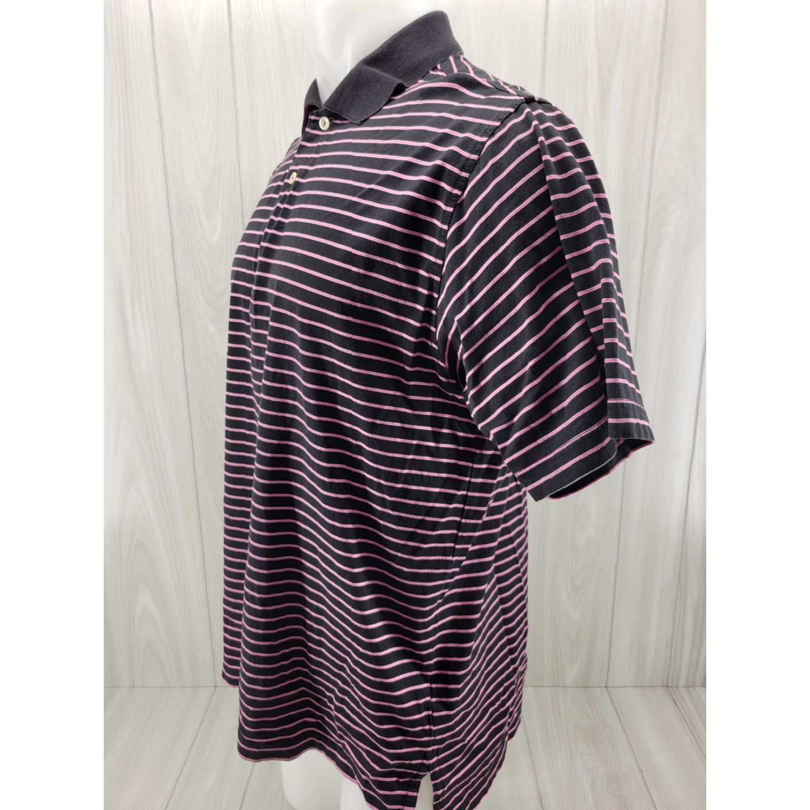 Peter Millar Peter Millar Polo Shirt Mens Striped Slim Casual Short Sleeve Sz M Medium Black Pink Comfort Summer Size US M / EU 48-50 / 2 - 2 Thumbnail