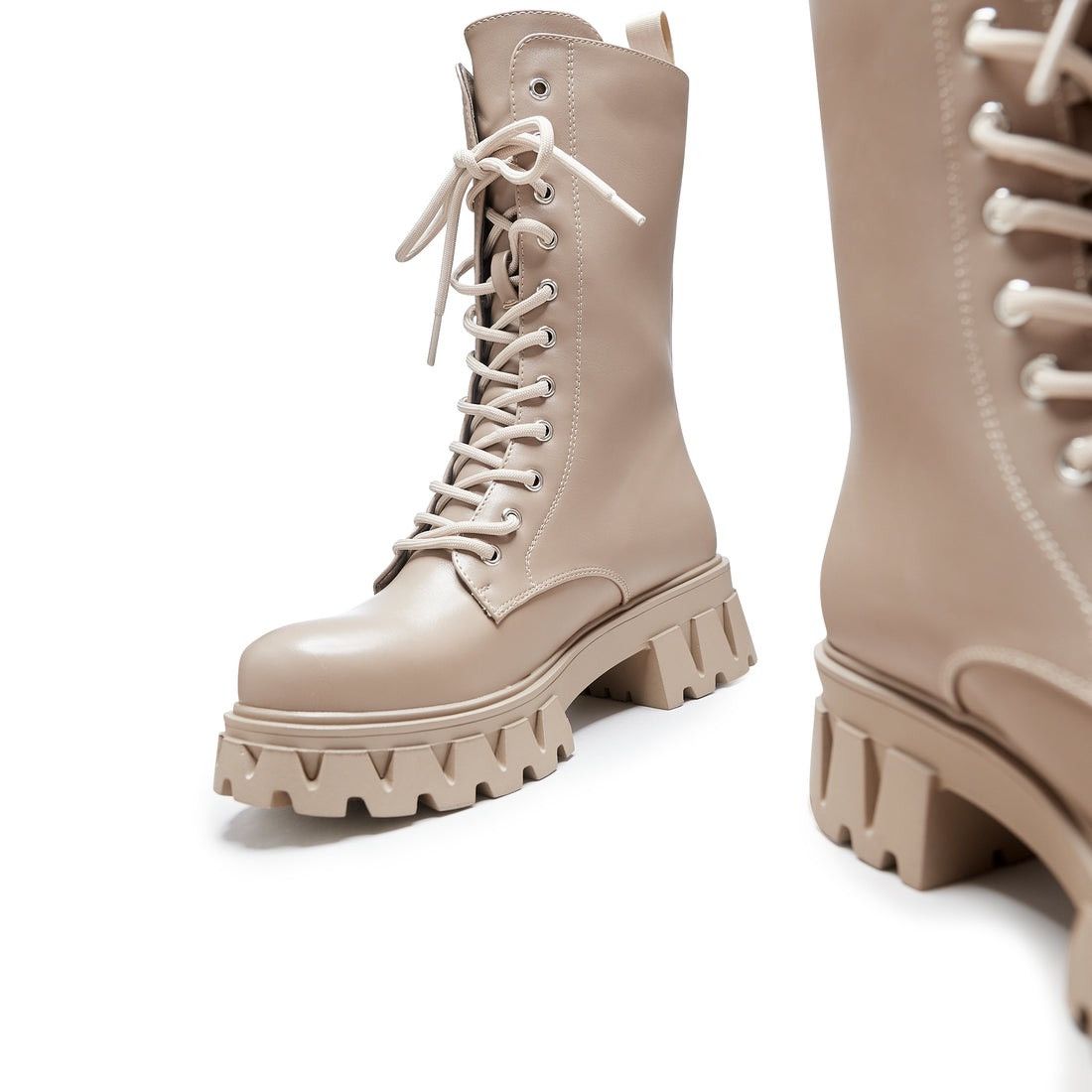 Japanese Brand × Vintage Beige Lace Up Boots Size US 11 / EU 44 - 3 Thumbnail