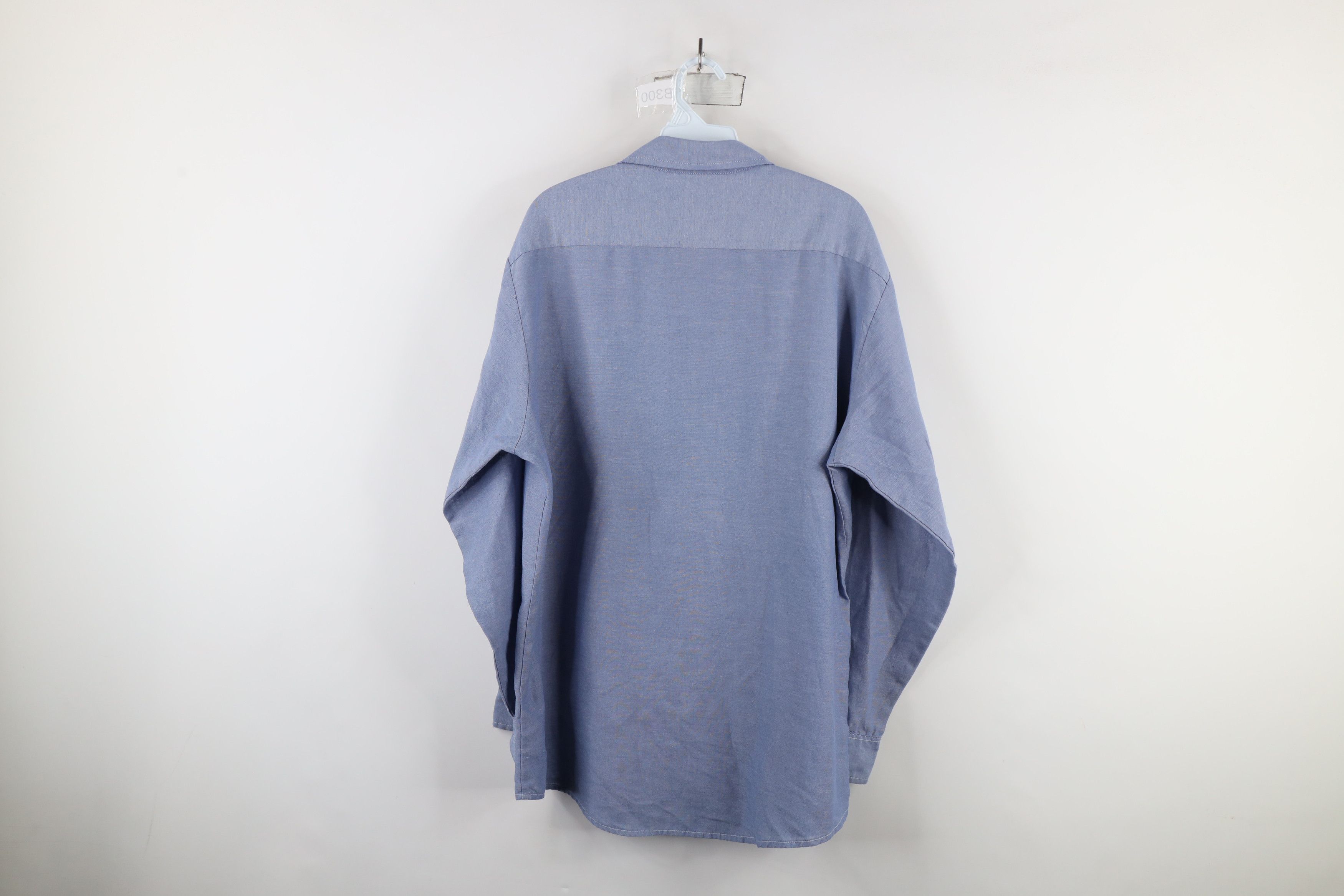 Vintage Vintage 90s Streetwear Chambray Workwear Button Shirt Blue Size US L / EU 52-54 / 3 - 15 Thumbnail