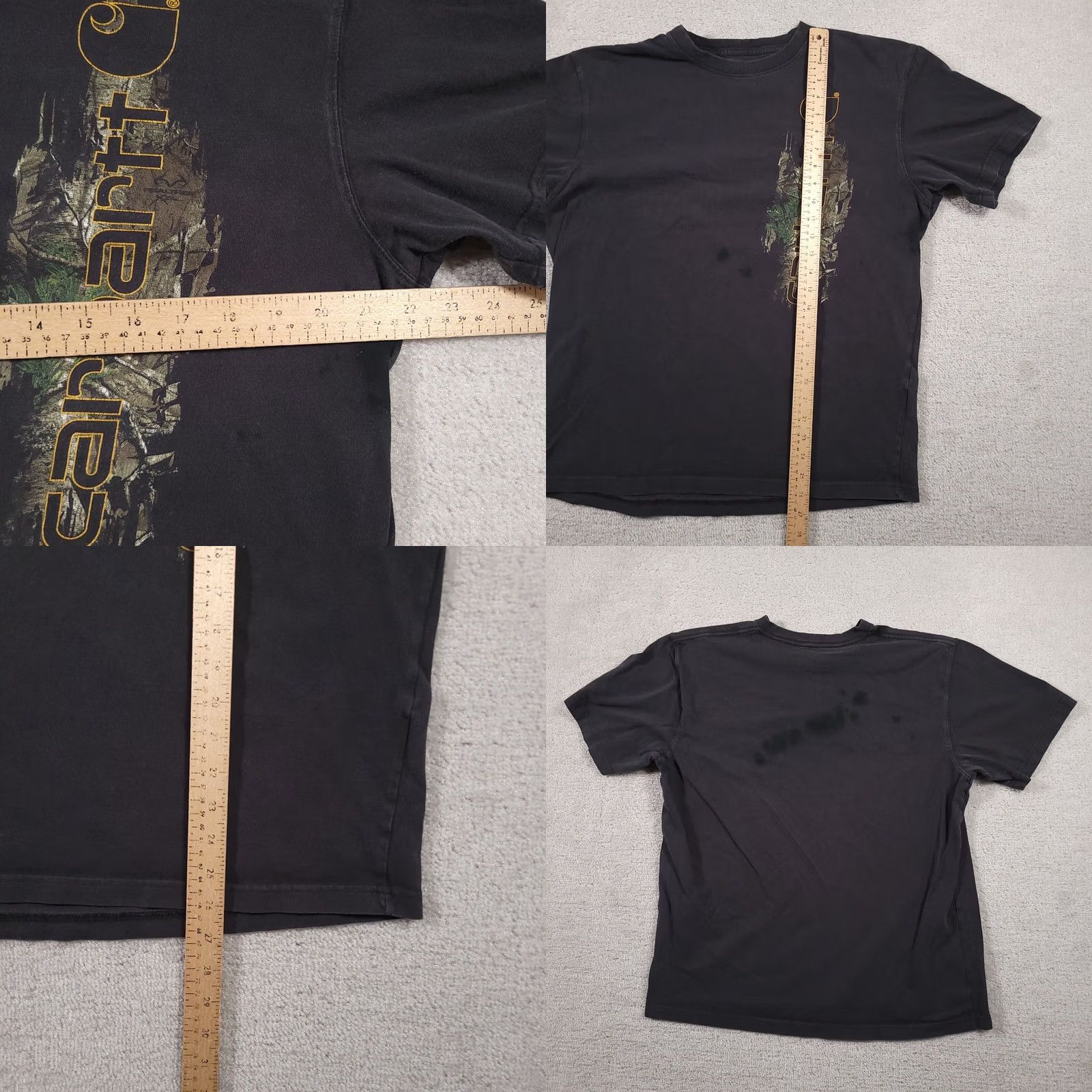 Carhartt VINTAGE Carhartt T-Shirt Mens Medium Black Spill Out Logo Rugged Outdoor Grunge Tee Size US M / EU 48-50 / 2 - 8 Thumbnail