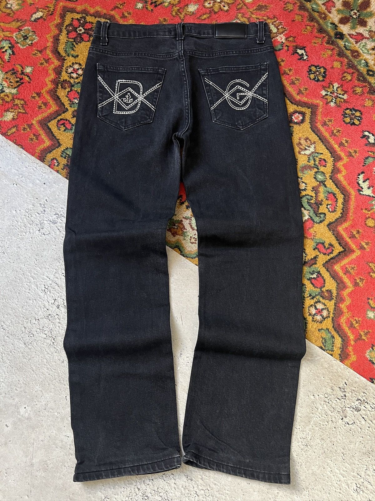 Dolce & Gabbana Dolce Gabbana black y2k front logo jeans pants 