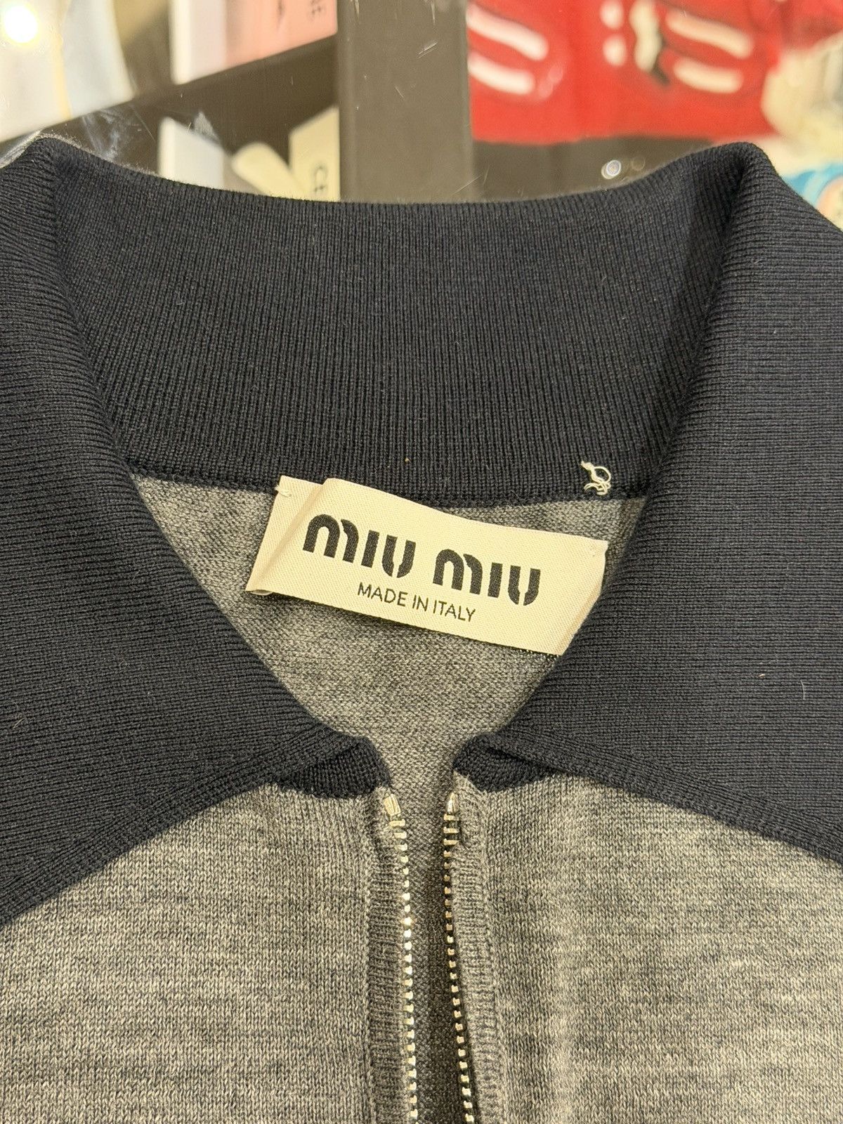Miu Miu Miu Miu Cotton Pique Polo Shirt - Navy/Grey Size US M / EU 48-50 / 2 - 4 Thumbnail