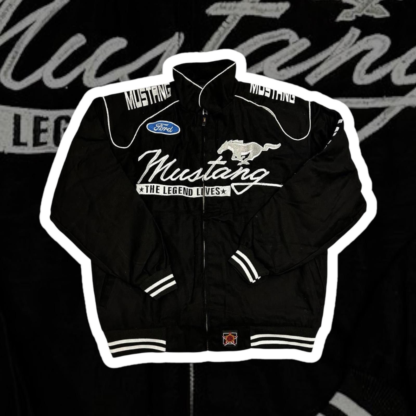 NASCAR Ford Mustang Black Racing Jacket with Embroidered Logos Size US L / EU 52-54 / 3 - 1 Thumbnail
