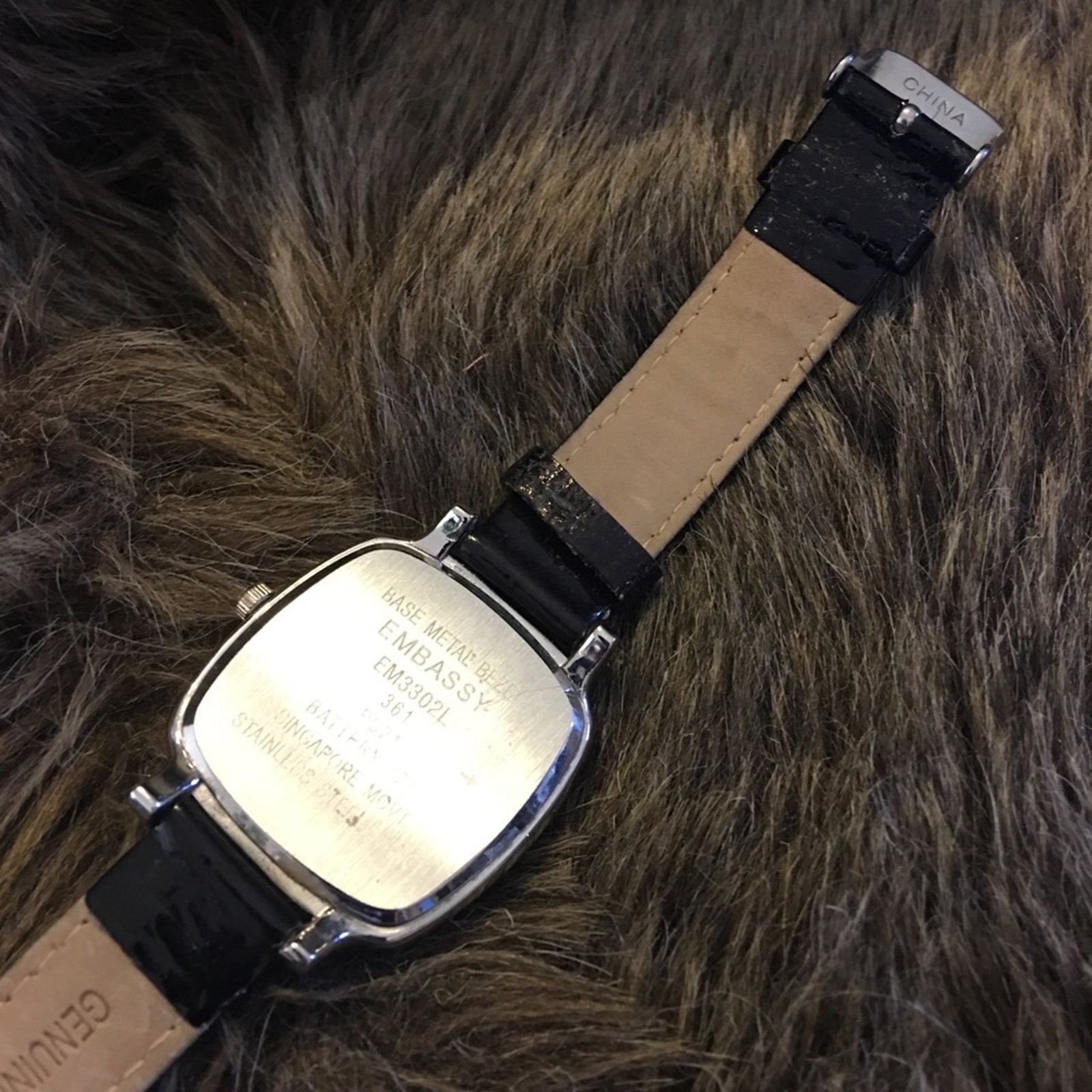 Jewelry Ladies Embassy black leather rhinestone watch Size ONE SIZE - 8 Thumbnail