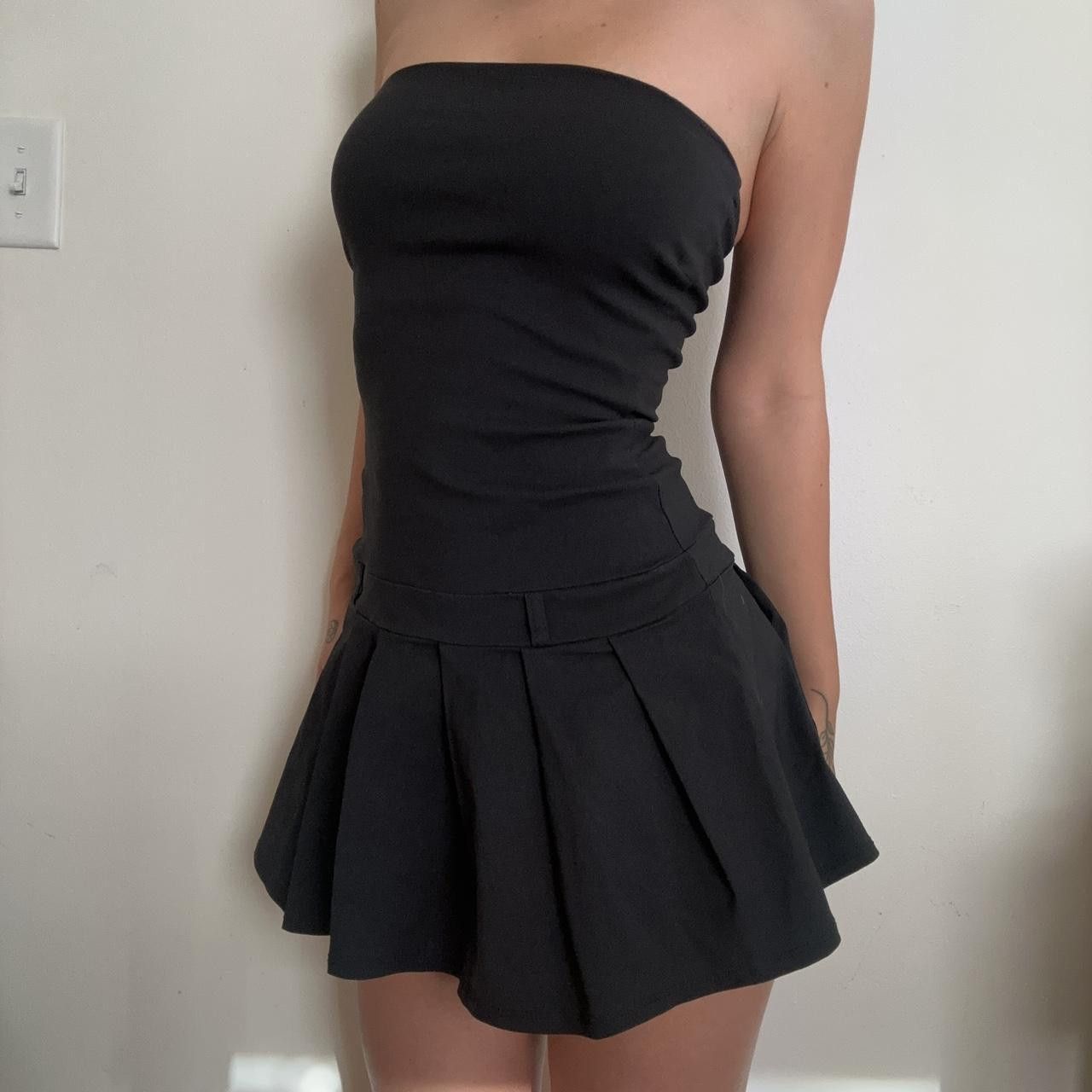 Other black little bandeau tube strapless pleated mini dress Size XS / US 0-2 / IT 36-38 - 1 Thumbnail