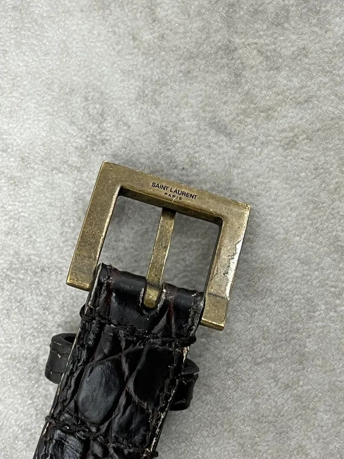 Saint Laurent Paris Saint Laurent Black Satin Leather Classy Belt Size ONE SIZE - 4 Thumbnail