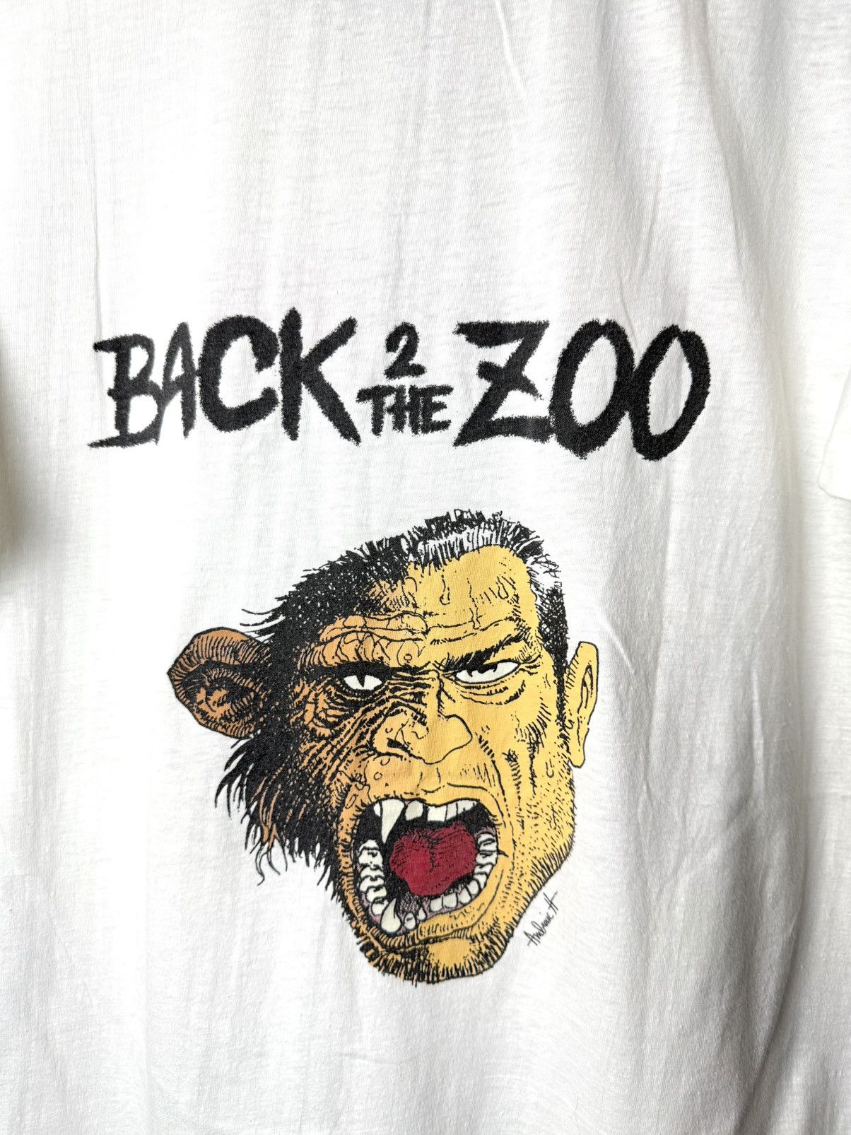Rap Tees Back To The Zoo Monkey 1990’s Humor Vintage T Shirt Size US M / EU 48-50 / 2 - 9 Thumbnail