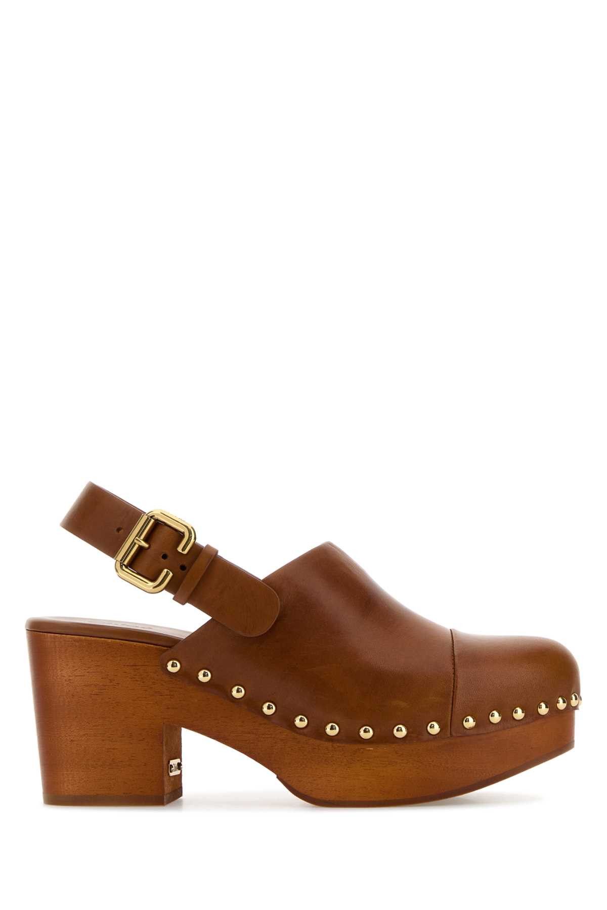 Chloe Caramel Leather Jeannette Clogs Size US 9 / IT 39 - 1 Thumbnail