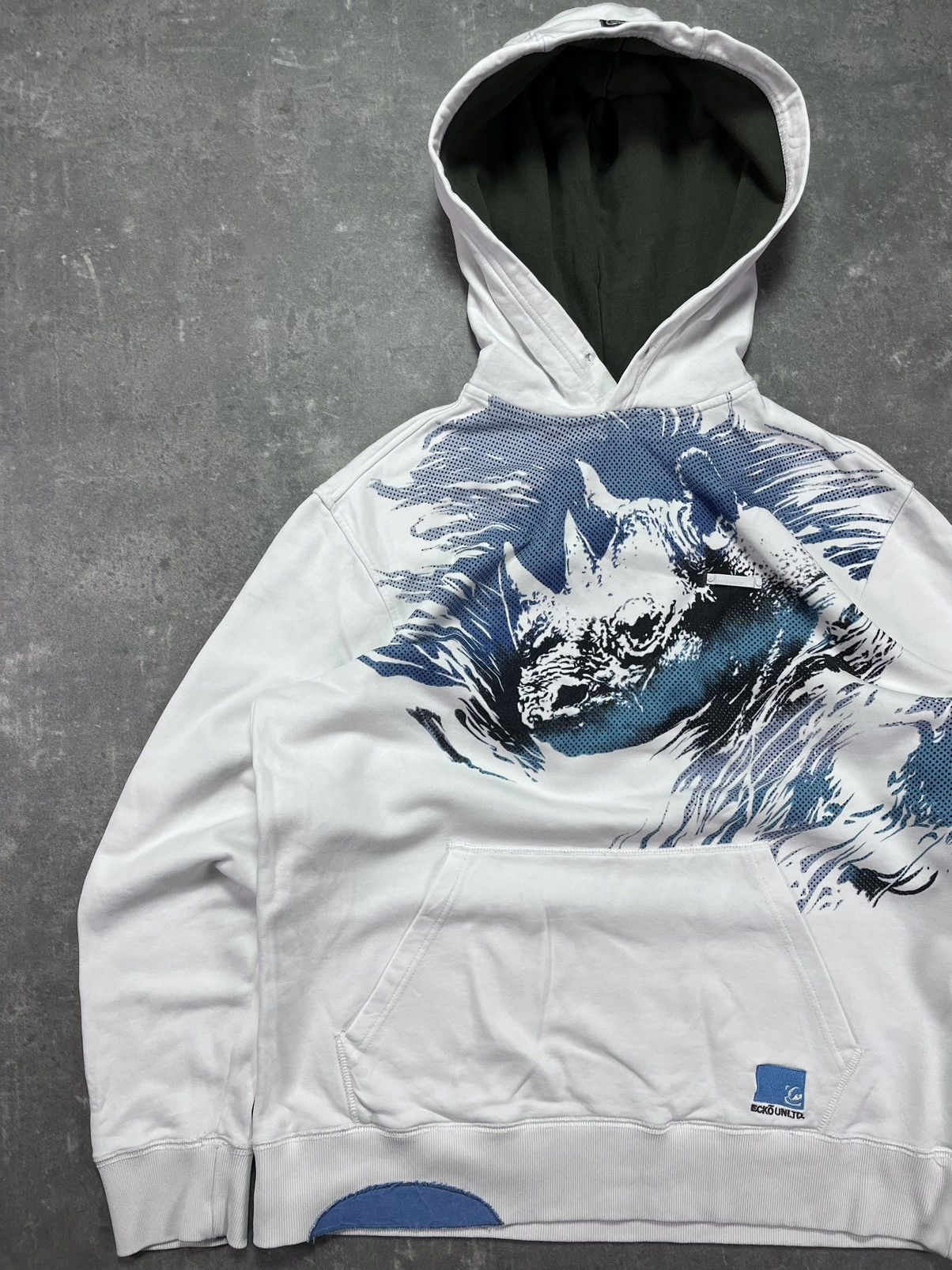 Ecko Unltd. Ecko Unlimited Y2K 3D Rhino Logo Zip Hoodie XL White Size US XL / EU 56 / 4 - 3 Thumbnail