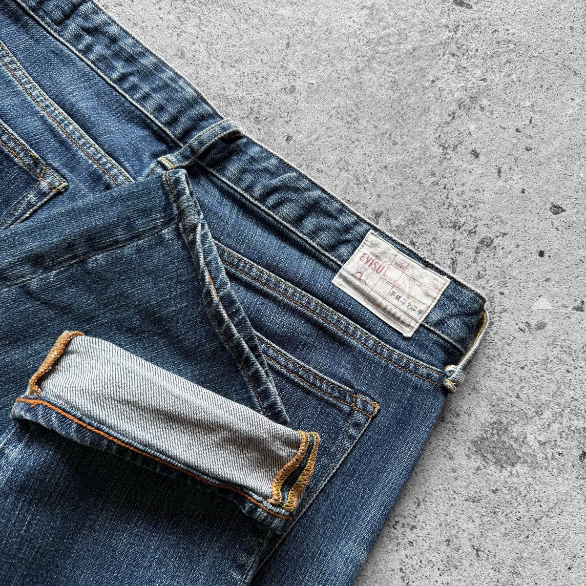 Evisu Evisu Womens Vintage Dark Blue Indigo Selvedge Jeans Pants Size 33" - 4 Thumbnail