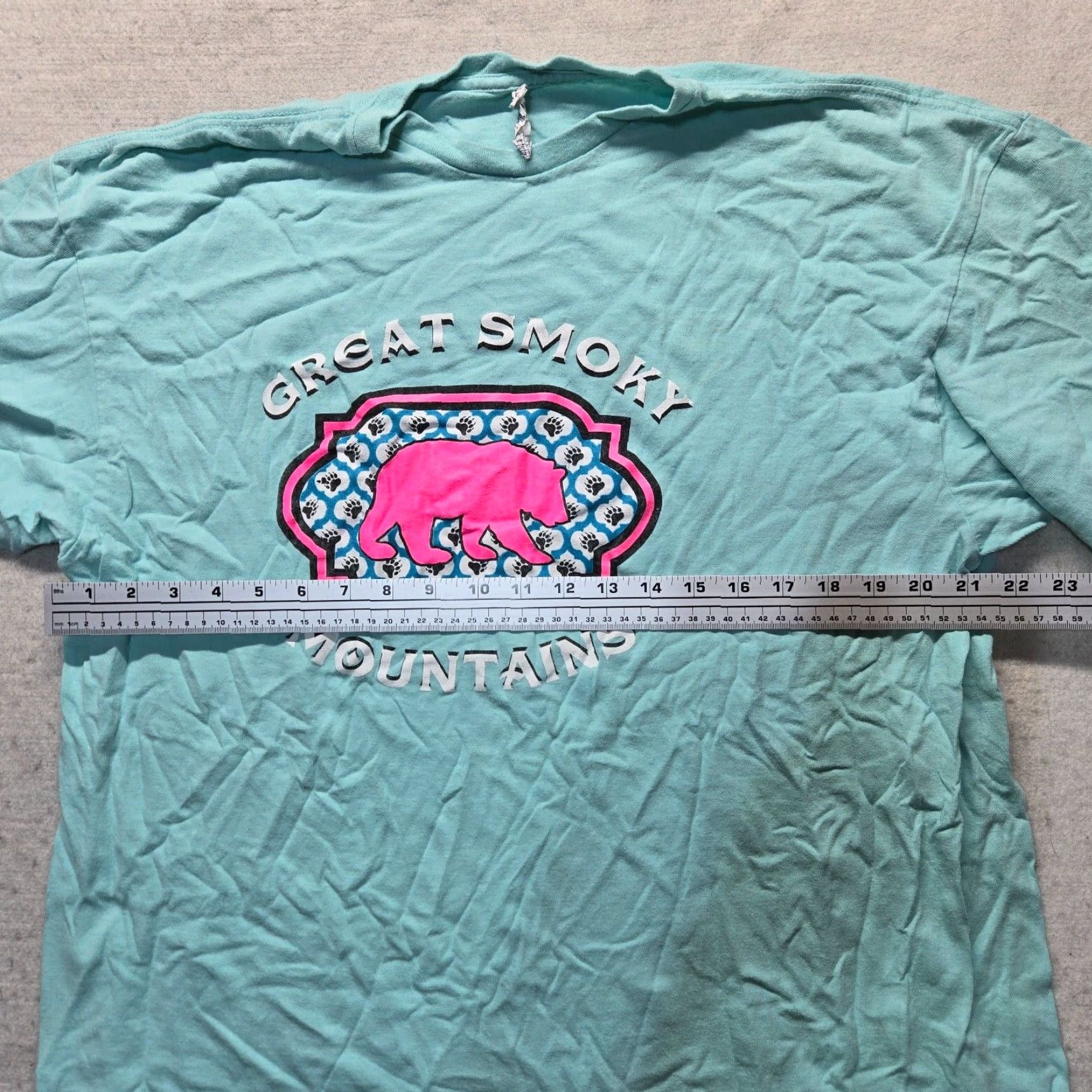 Fruit Of The Loom VINTAGE Fruit of the Loom Graphic T-Shirt Unisex Adults 2XL Green Blue Smoky Mountains Gatlinburg Pigeon Forge TN Size US XXL / EU 58 / 5 - 4 Thumbnail
