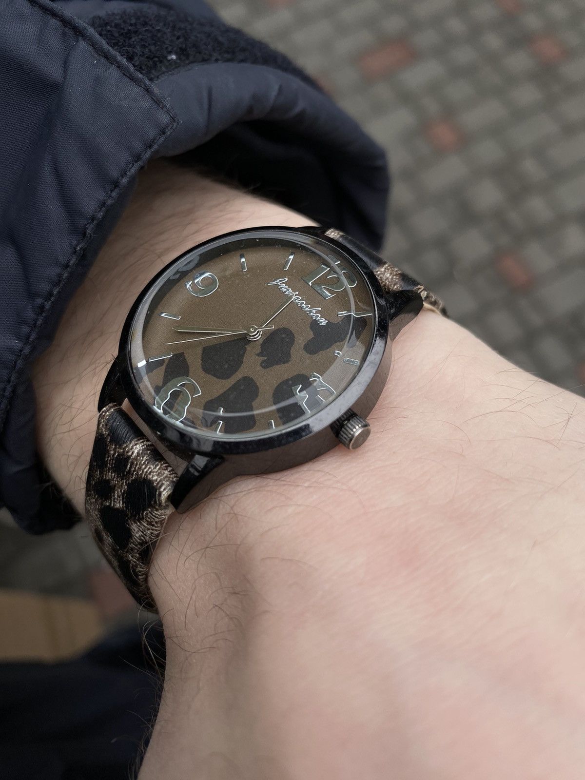 Vintage Leopard Print Watch with Textured Strap - Japanese Brand Size ONE SIZE - 3 Thumbnail