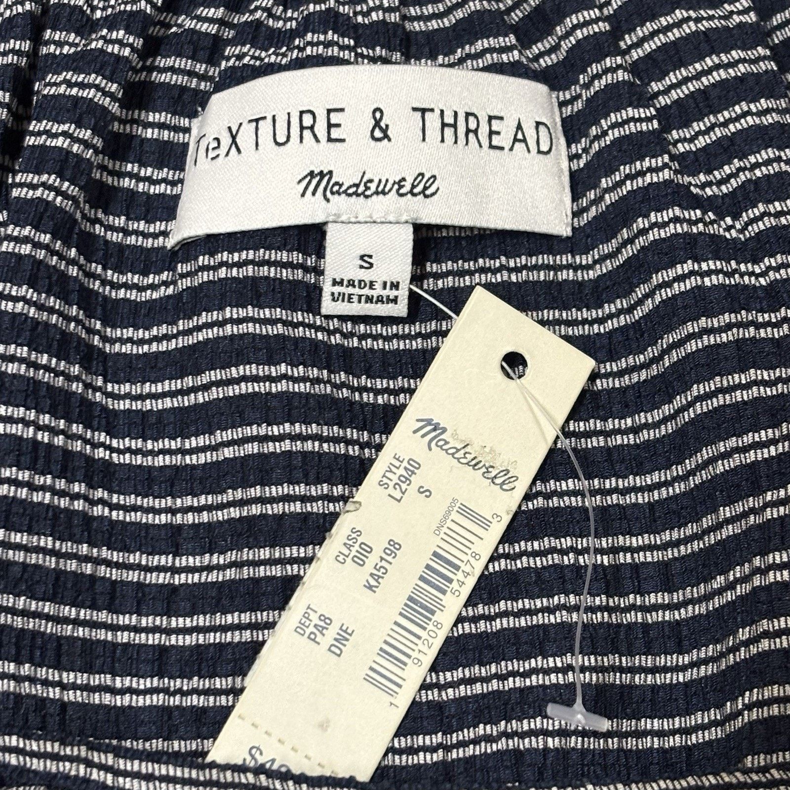 Madewell Madewell Striped Puff Sleeve Peasant Top Medium Navy Blue Size M / US 6-8 / IT 42-44 - 3 Thumbnail