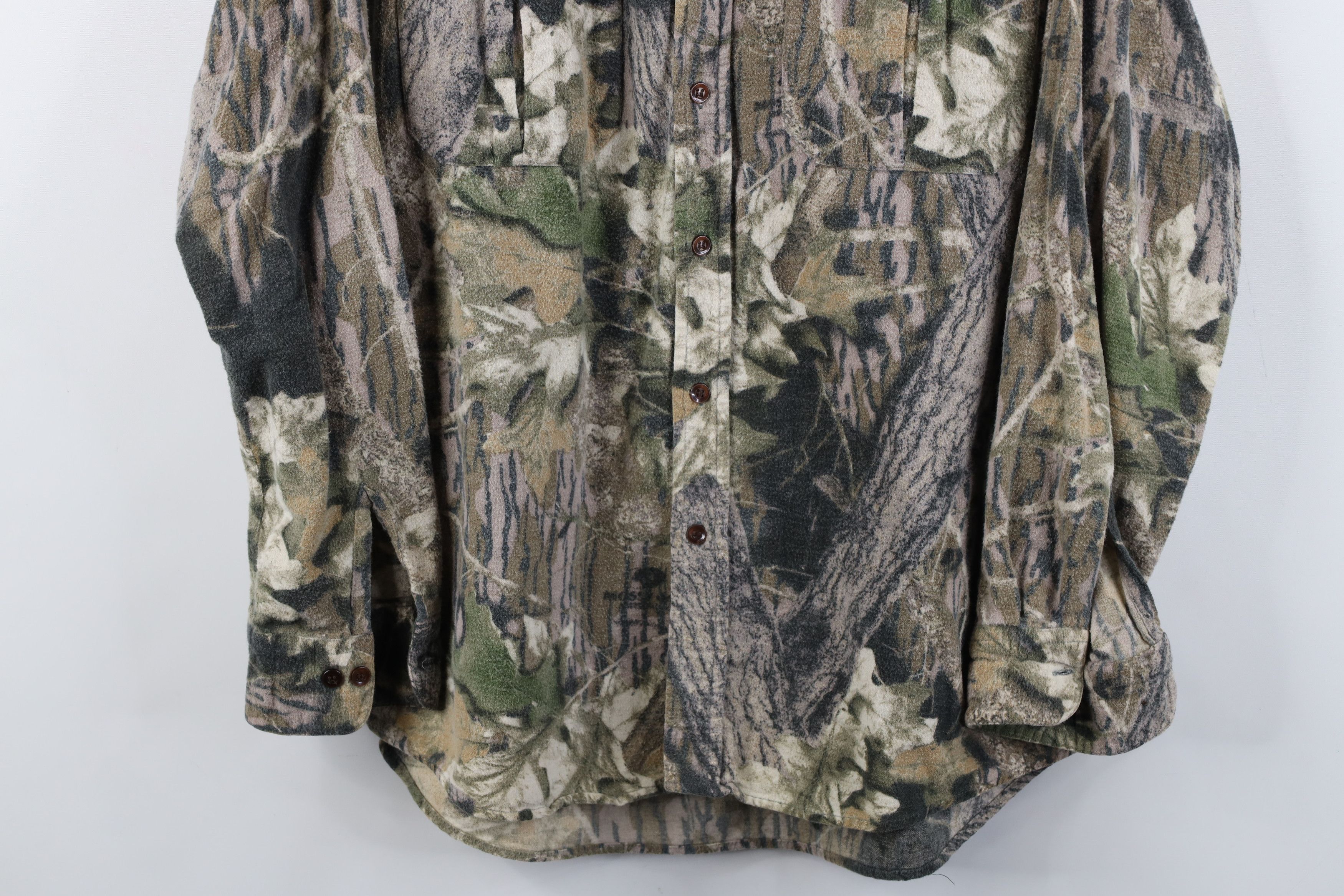 Vintage Vintage 90s Streetwear Camouflage Chamois Cloth Button Shirt Size US XL / EU 56 / 4 - 3 Thumbnail