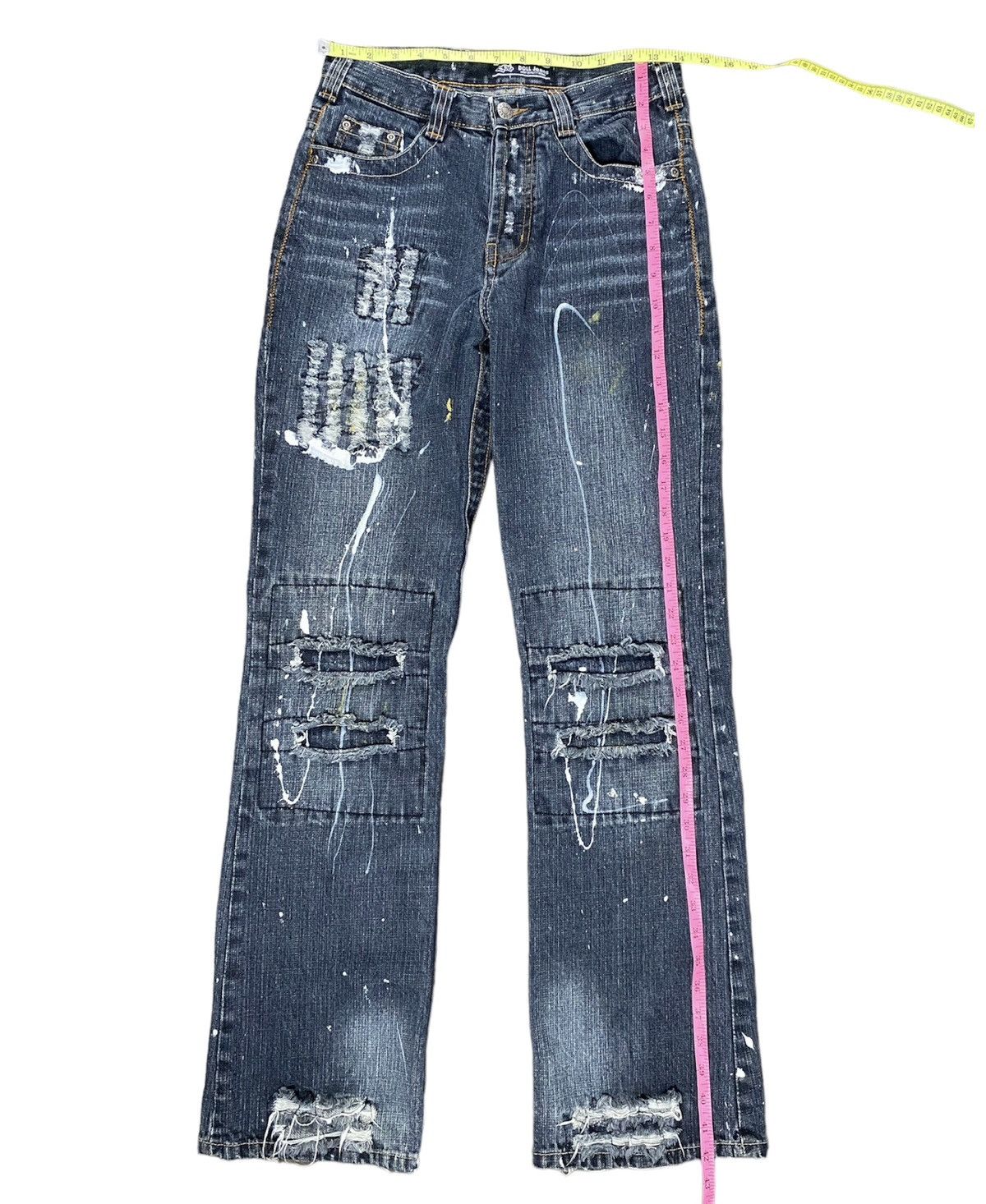 If Six Was Nine × Japanese Brand flared bootcut splater distressed denim pant by doll jeans Size US 28 / EU 44 - 9 Thumbnail
