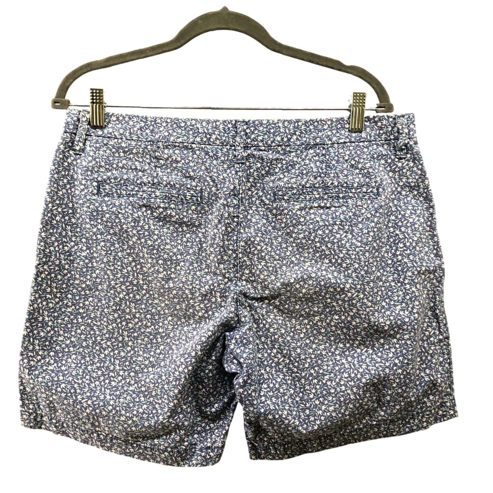 Old Navy OLD NAVY Floral Chino Shorts Womens Size 8 Blue Mid Rise Cotton Spring Summer Size 30" / US 8 / IT 44 - 2 Thumbnail