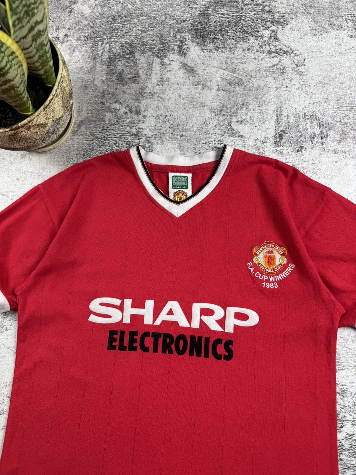 Vintage 80S Manchester United 1983 Cup Winners Score Draw T Shirt Size US S / EU 44-46 / 1 - 6 Thumbnail