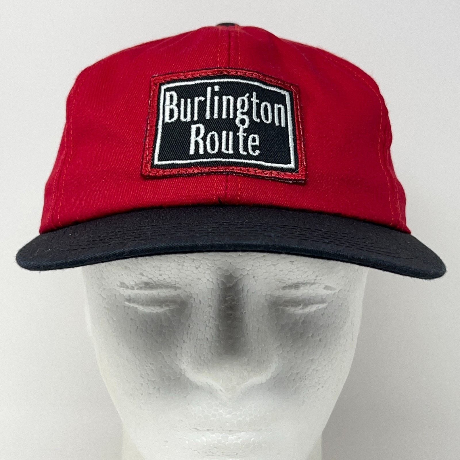 Vintage Vintage 90s Burlington Route Hat Baseball Cap Railroad Red Size ONE SIZE - 2 Thumbnail