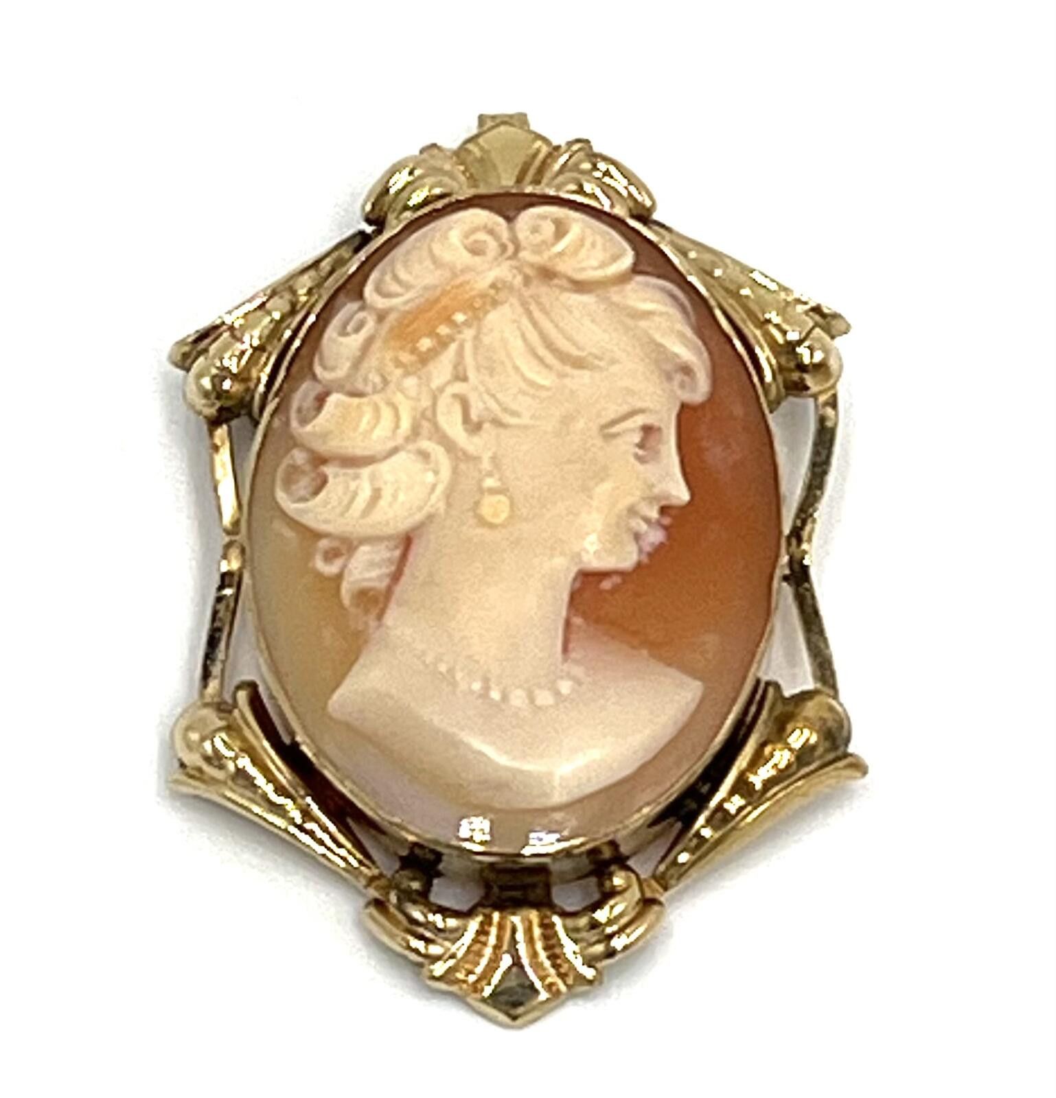 Other Vintage Loran Sim 12K Gold Filled Carved Shell Cameo Brooch Size ONE SIZE - 1 Thumbnail