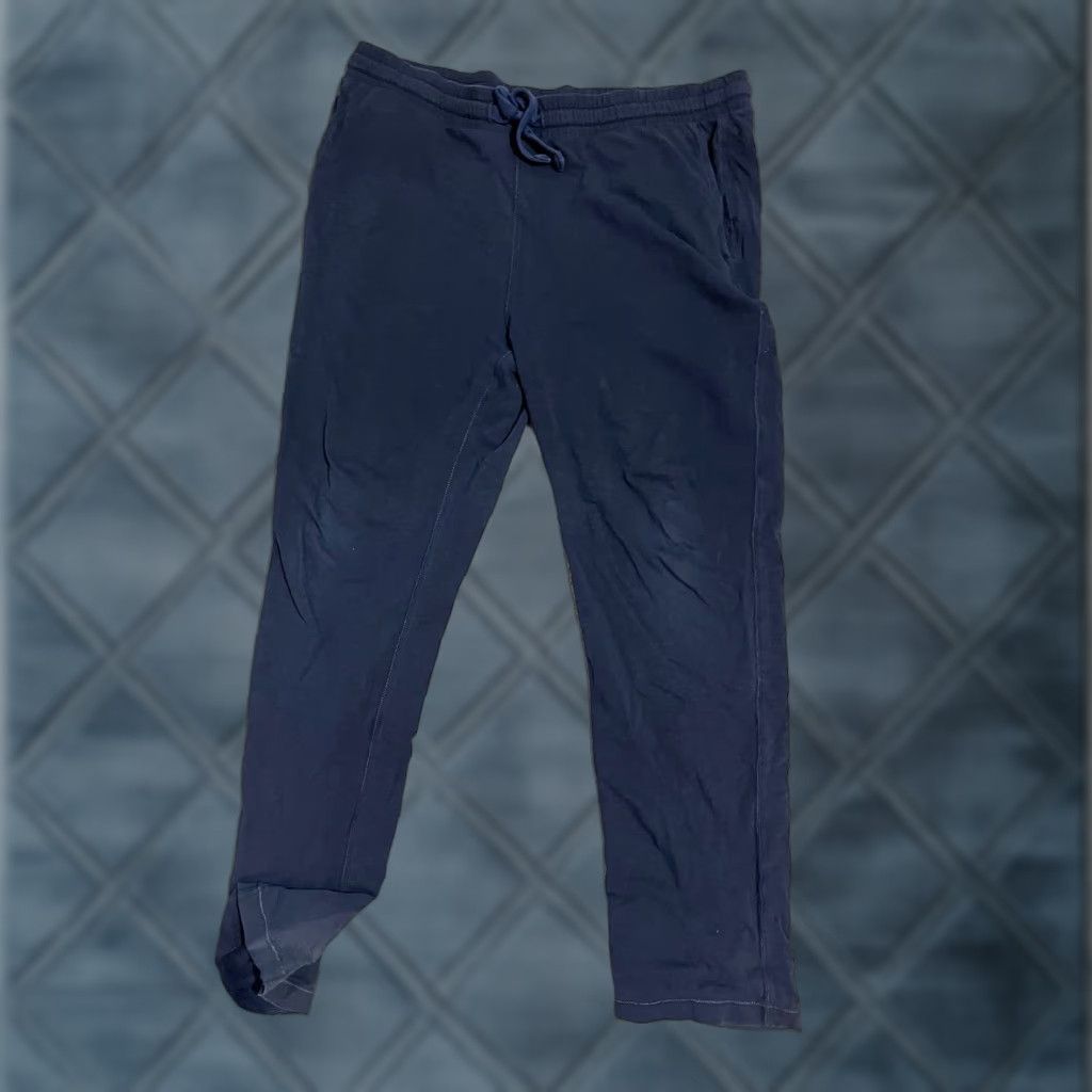 Banana Republic Banana Republic Sweatpants Mens Large Navy Blue Fleece Sweatpants Drawstring Pockets Athletic Tapered 26 In Inseam Size US 33 - 1 Thumbnail