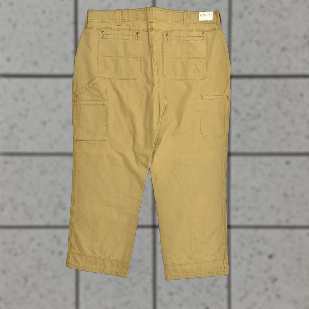 Vintage Red Head Mens Cargo Pants 42x30 Relaxed Fit Cotton Canvas Tan Beige Cargo Pocket Straight Front Zip Workwear Casual Pants Mens Size US 42 / EU 58 - 1 Thumbnail