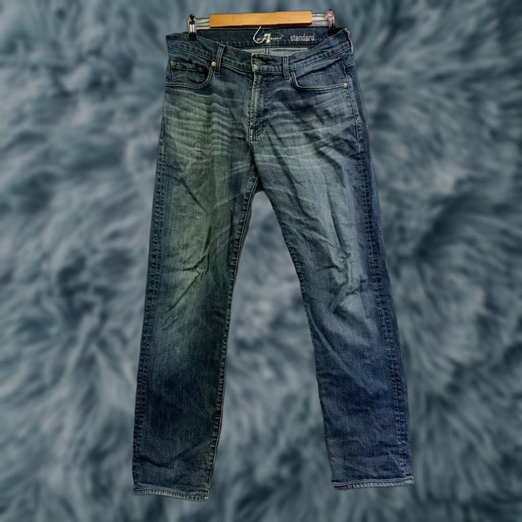 7 For All Mankind 7 For All Mankind Jeans Mens Dark Wash Blue Size 32 Regular Slim Straight 5-Pocket Denim Size US 32 / EU 48 - 1 Thumbnail