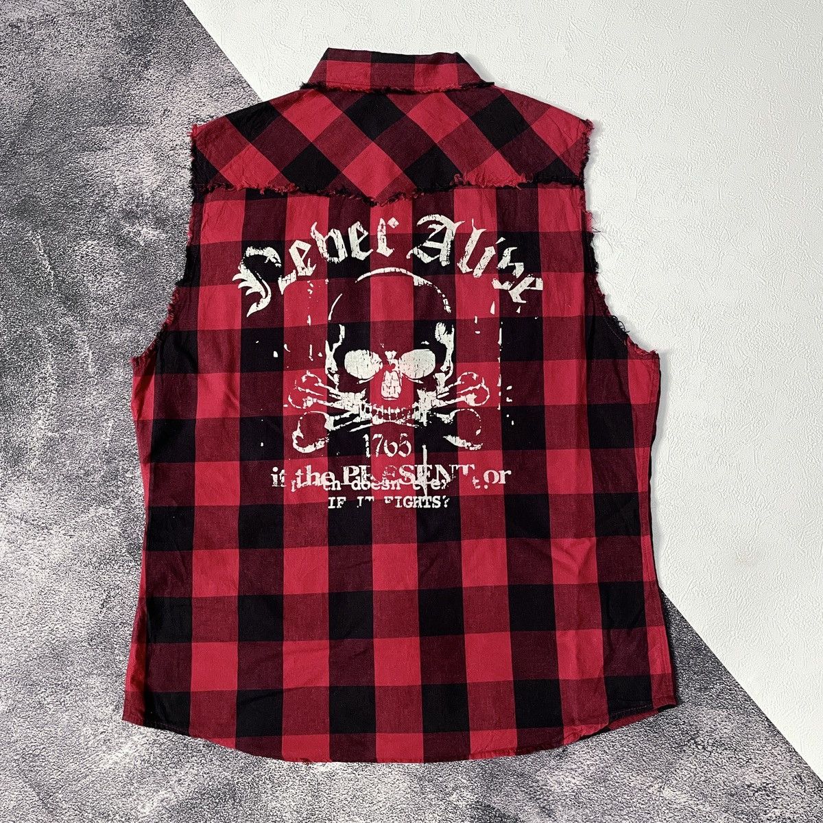 If Six Was Nine 🔥Big Deep y2k japanese punk skull poem shirt Size US L / EU 52-54 / 3 - 2 Thumbnail