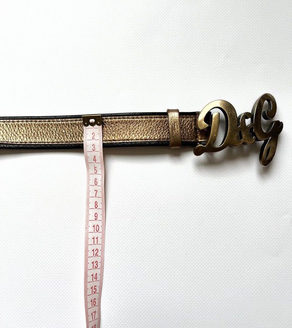 Dolce & Gabbana × Vintage Vintage Dolce Gabbana gold leather logo buckle belt D&G Size ONE SIZE - 9 Thumbnail