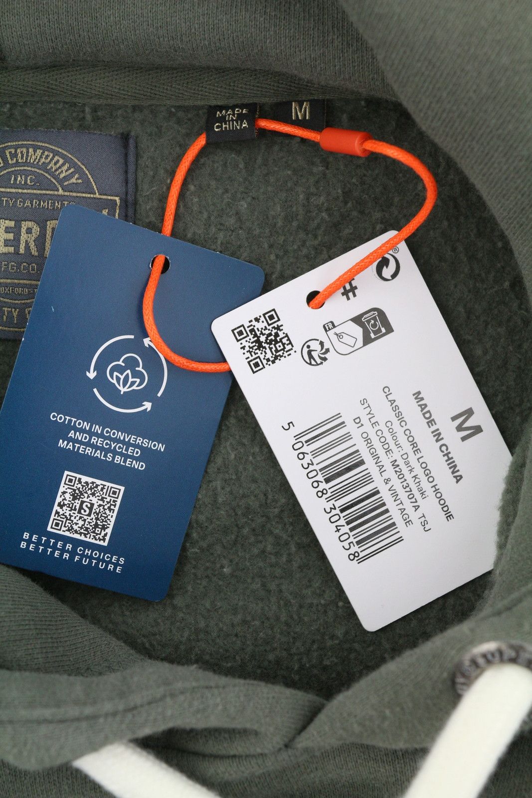 Superdry CLASSIC CORE LOGO M Dark Khaki Kangaroo Hoodie 87128 Size US M / EU 48-50 / 2 - 7 Thumbnail