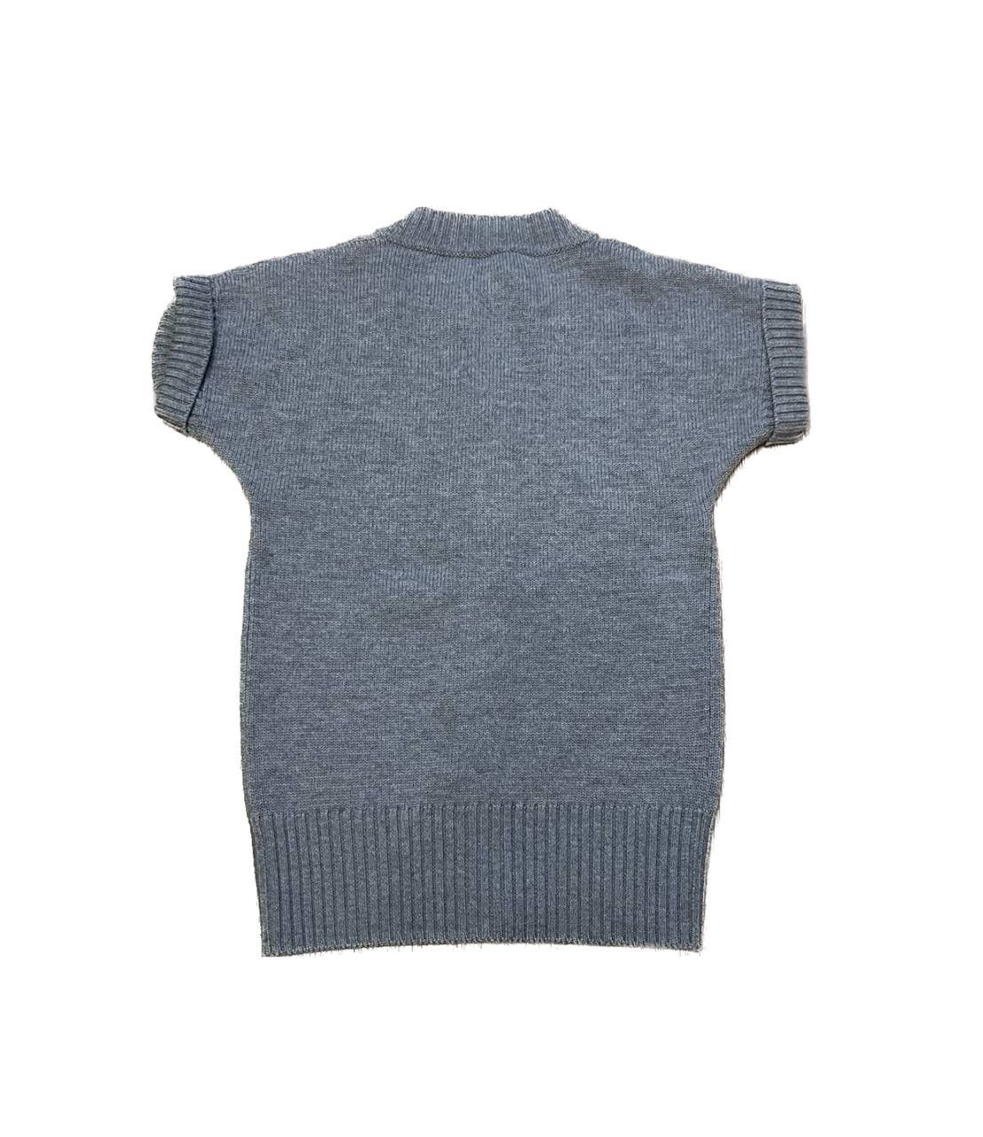 Vintage GUCCI 100% Wool Gray Knit Short Sleeve Cardigan Sweater Sz 8 Size S / US 4 / IT 40 - 2 Thumbnail