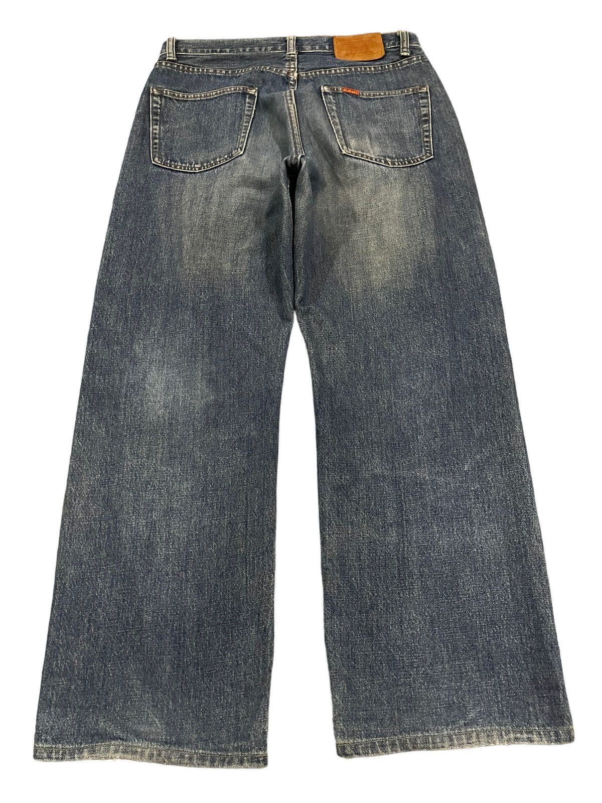 14th Addiction Vintage Japanese Brand Blue Wash Distress Baggy Jeans Size US 30 / EU 46 - 2 Thumbnail