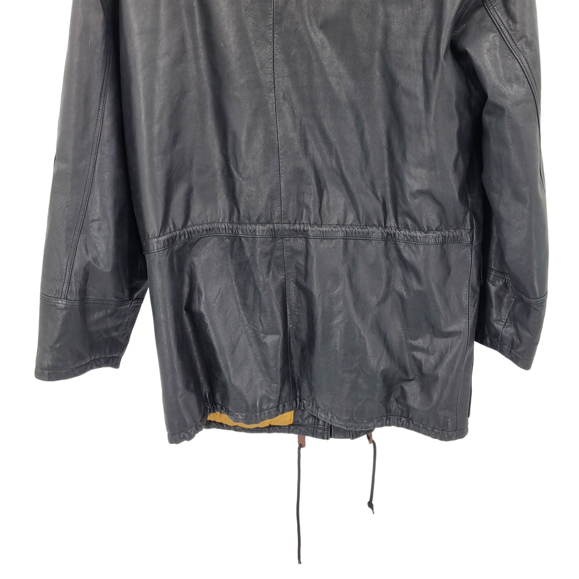Vintage Vintage Genuine Leather Flight Jacket Mens 48 Black Detaile Size US XXL / EU 58 / 5 - 13 Thumbnail