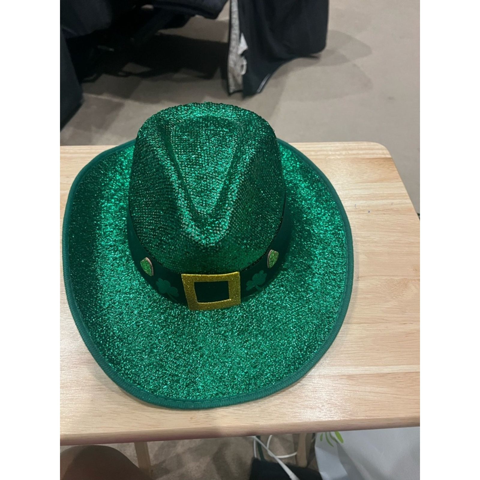 & Other Stories 🍀 St. Patrick’s Day Green Glitter Cowboy Hat 🍀 Size ONE SIZE - 5 Thumbnail