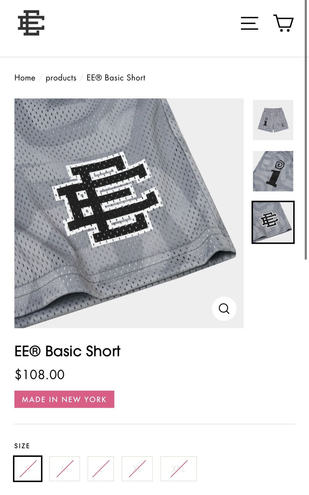 Eric Emanuel NEW Eric Emanuel x Interscope Records Basic Shorts Large Size US 34 / EU 50 - 10 Thumbnail