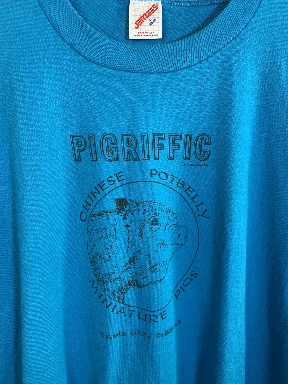 Vintage RARE Vintage 80s Pigriffic Potbelly Pigs Nevada City T-Shirt Size US L / EU 52-54 / 3 - 2 Thumbnail