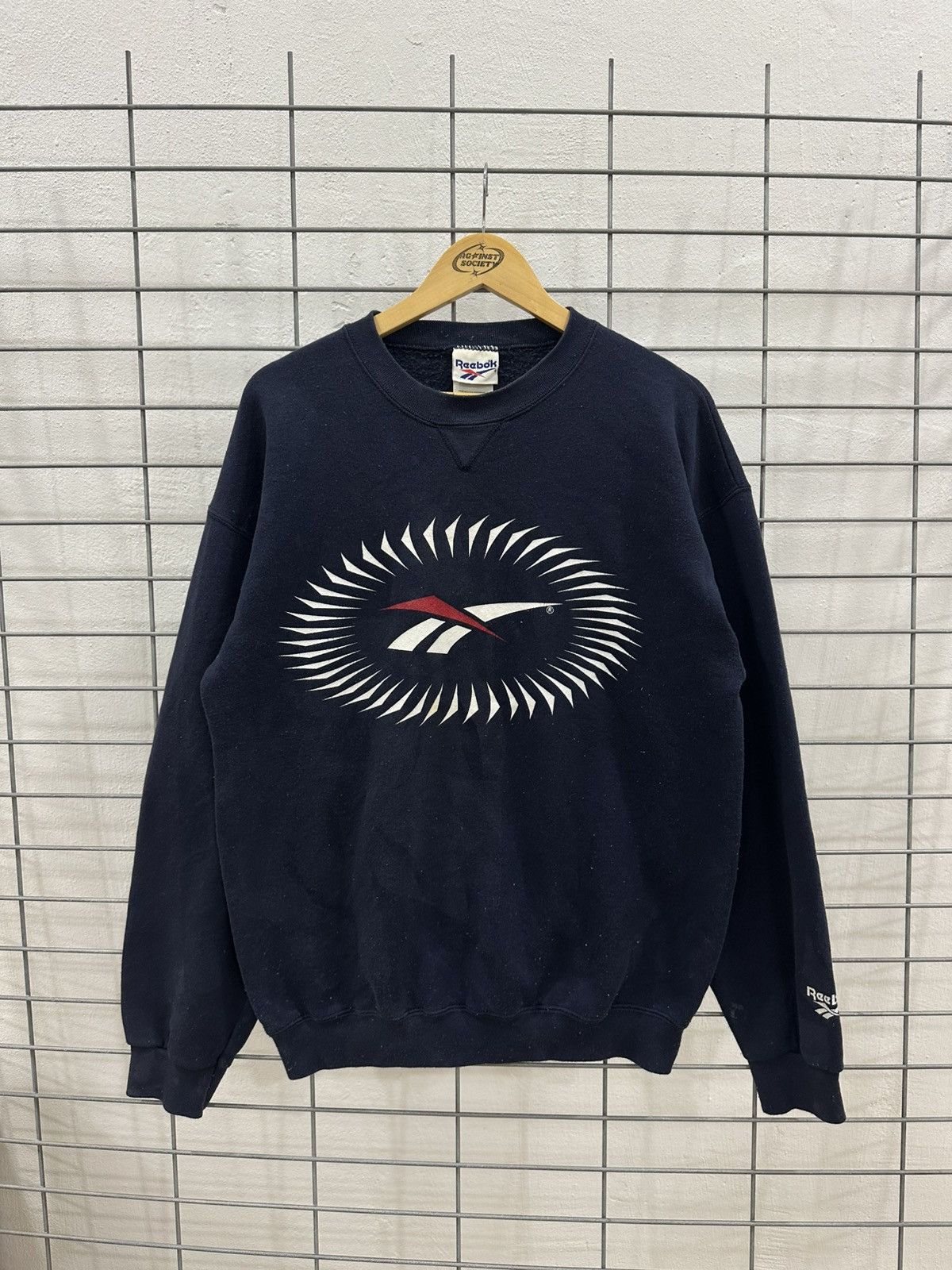 Reebok Vintage 90s Reebok Sweatshirt Made In USA Big Logo Crewneck Size US L / EU 52-54 / 3 - 1 Thumbnail