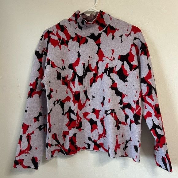 Anthropologie Anthropologie Lizzie Floral Mock Neck Sweater Size S / US 4 / IT 40 - 1 Thumbnail