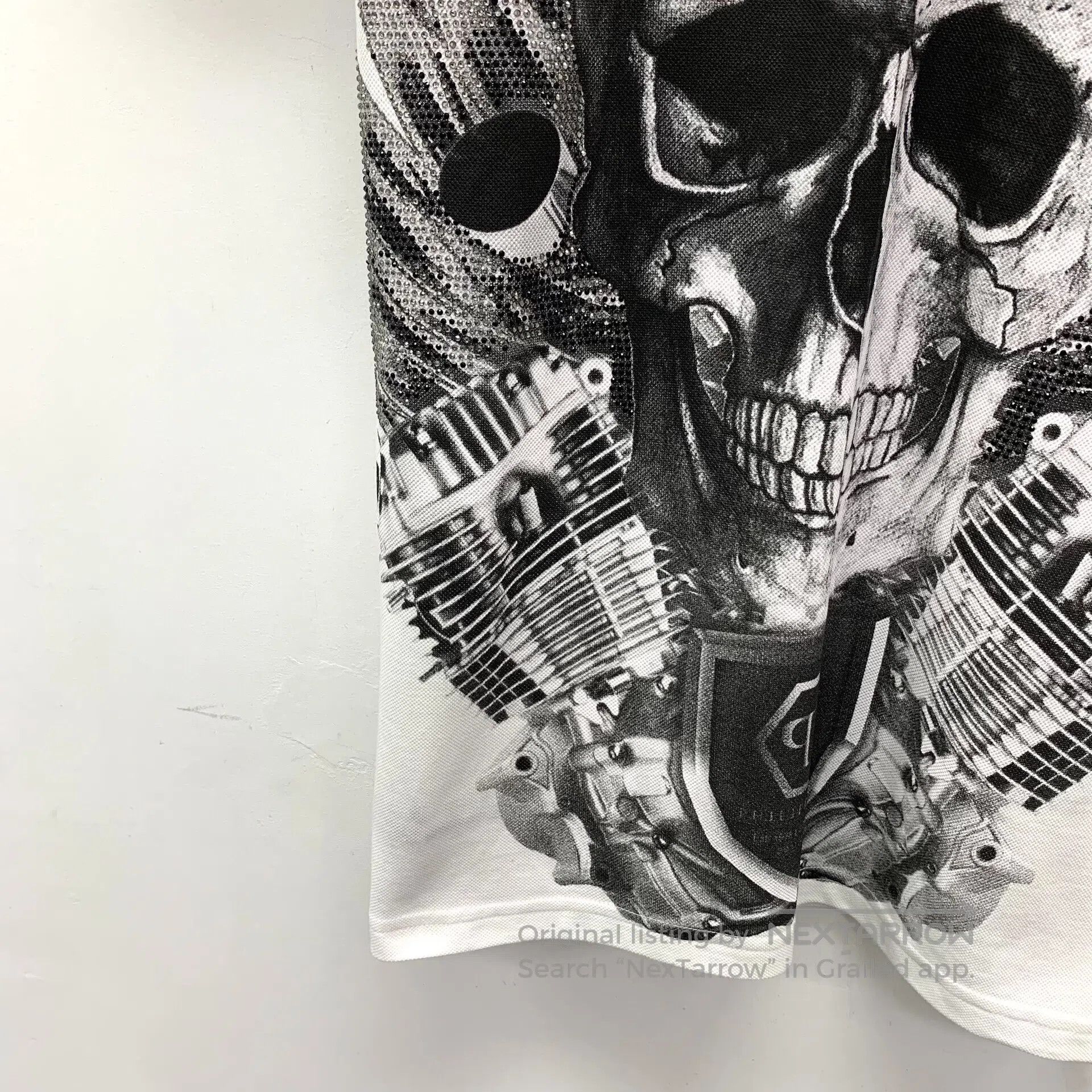 Philipp Plein Philipp Plein White Skull Printed Cotton Collar Single Bre Size US L / EU 52-54 / 3 - 4 Thumbnail