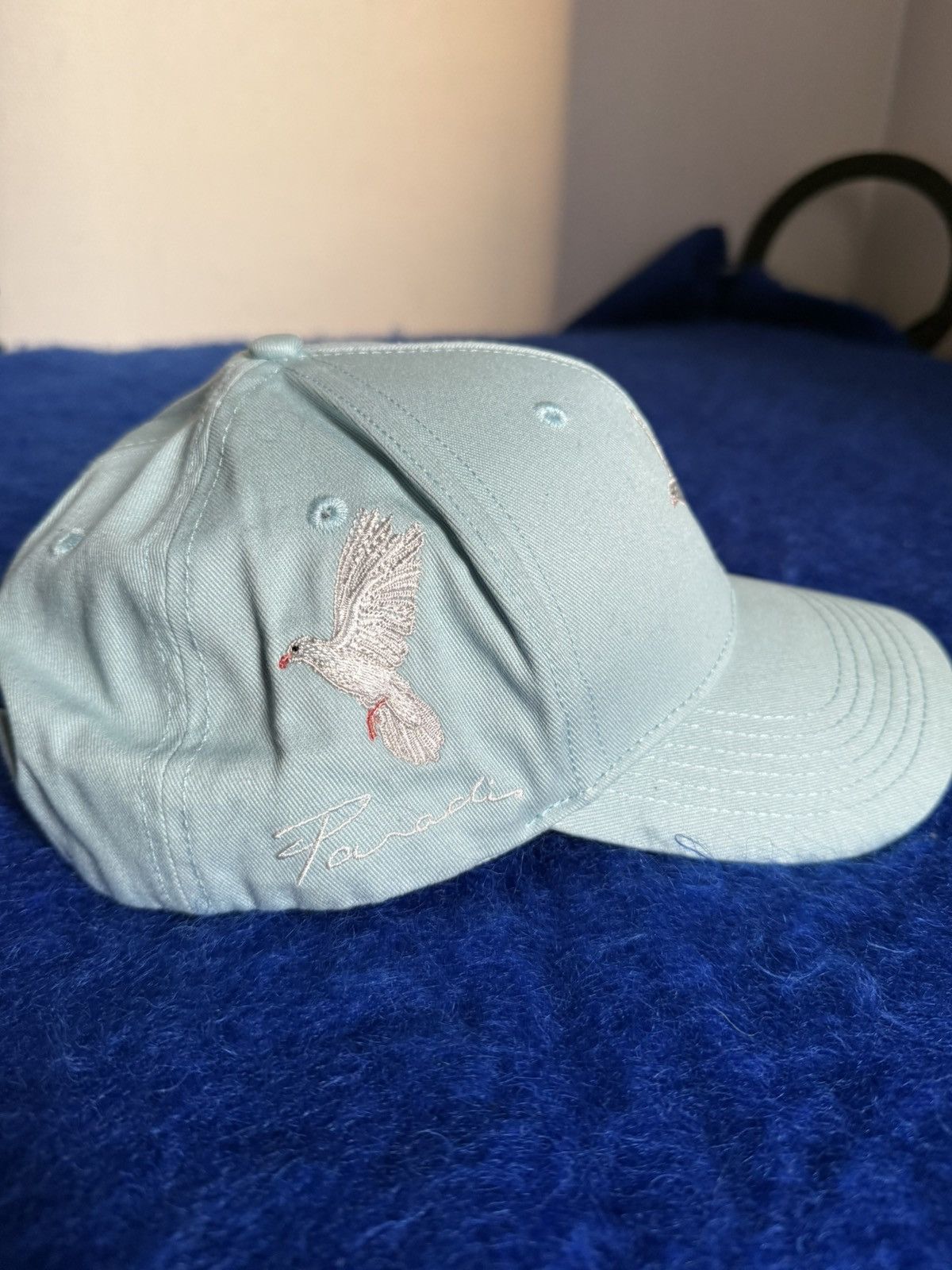 3.PARADIS 3.Paradis Cap Doves sky blue - Brand new with tag Size ONE SIZE - 2 Thumbnail