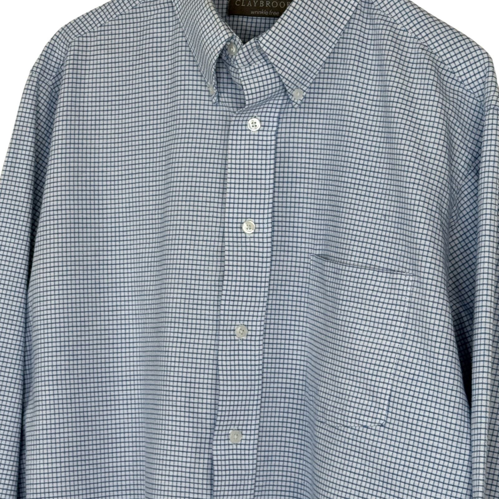 Other Claybrooke Wrinkle Free Button Up Shirt 16 34/35 Blue Check Size US L / EU 52-54 / 3 - 10 Thumbnail
