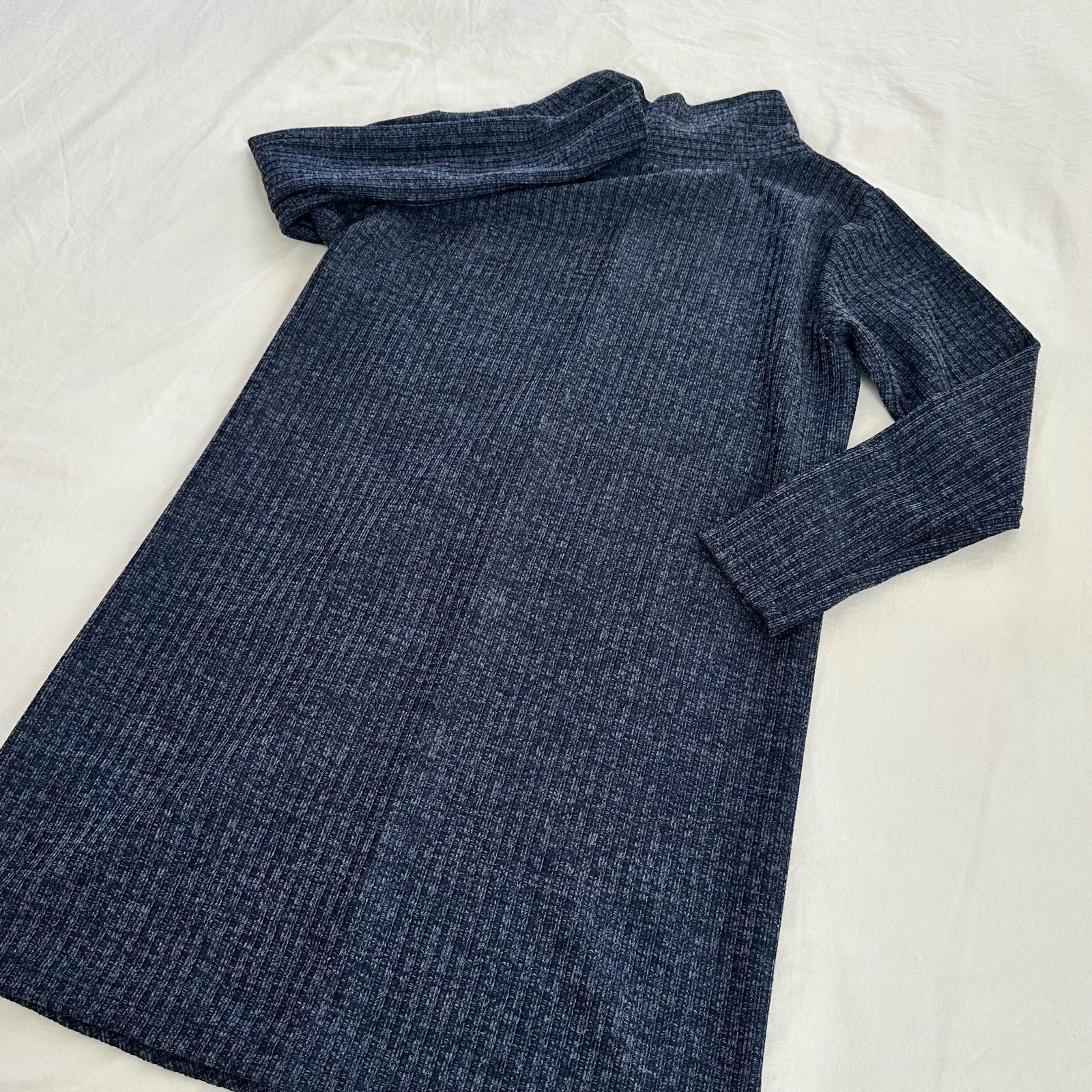 Other Max Studio Ribbed Geometric Navy Sweater Dress Cowl Neck S Size S / US 4 / IT 40 - 12 Thumbnail